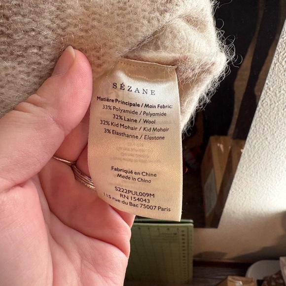 Sezane Julietta Jumper Tan/Ecru Sweater XS - Picture 7 of 10